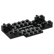 Vehicle Base 6 x 10 x 1 with Wheels Holder and 4 x 2 Recessed Center, Corner Cutouts with Smooth Underside
