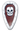 Minifigure, Shield Ovoid with Skull on Dark Red Background Pattern
