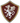 Minifigure, Shield Quadrilateral with White and Silver Griffin on Dark Red Background with Gold Border Pattern