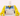 Torso Female Tennis Shirt with Medium Blue Shoulders Pattern / Yellow Arms / Yellow Hands