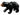 Bear with 2 Studs on Back with Black Nose, Medium Nougat Muzzle