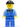 Overalls with Tools in Pocket Blue, Black Knit Cap