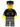 Police - City Suit with Blue Tie and Badge, Dark Bluish Gray Legs, Black Hat
