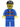 Blue Jacket with Pockets and Orange Stripes, Blue Legs, Black Short Bill Cap, Gray Beard