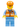 Orange Safety Vest with Reflective Stripes, Medium Blue Legs