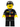 Fire - Flame Badge and 2 Buttons, Black Legs, Black Male Hair
