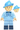 Fleur Delacour - Bright Light Blue Robe, Smiling / Surprised
