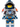 Clay Moorington - Dark Blue Helmet, Flat Silver Visor and Armor