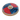 Dish 4 x 4 Inverted (Radar) with Solid Stud with Viking Shield Red / Blue with Black Ornament Pattern